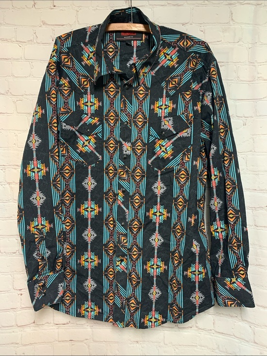 Rock & Roll Denim Other - Rock & Roll Denim Aztec Rodeo Snap Black Shirt Size XL